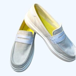 Cole Haan Grandpro Rally Canvas Penny Loafer LT Gery Women's light blue 8.5 B
